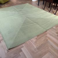 Tappeto in corda nautica verde e bianco