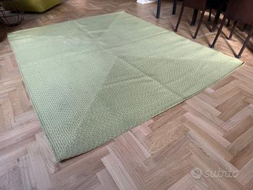 Tappeto in corda nautica verde e bianco