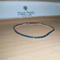 Bracciale Tennis In Oro Con Zaffiri E Diamanti