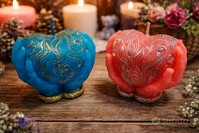 candela a mani con cuore 