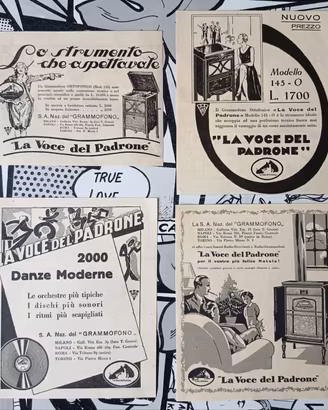 4 Pubblicità Epoca La Voce Del Padrone Anni 30