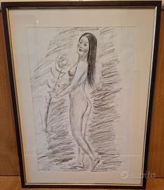 Quadro tecnica matita su cartoncino “nudo di donna