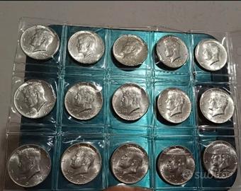 lotto di mezzi dollari d'argento anno 1964 tutti 