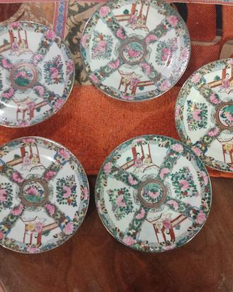 4 piatti decorativi porcellana cinese 