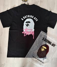 Bape x stüssy black t-shirt