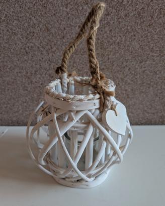 Lanterna Portacandele Shabby Chic in Legno