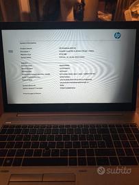 Hpp elitebook 850 g5 15 pollici  i5 8350. SSD 250 