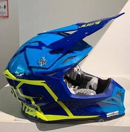 Casco motocross Just1 J39 Poseidon blu giallo fluo