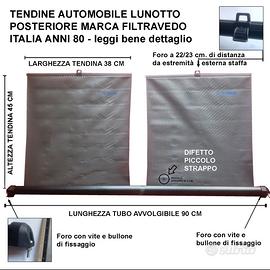 TENDINE RULLO POSTERIORE AUTOMOBILE EPOCA ANNI  80