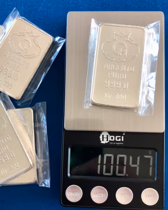 Lingotto argento puro 100g