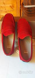 Mocassino pelle scamosciata rosso