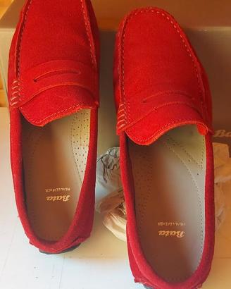 Mocassino pelle scamosciata rosso