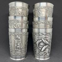 Set di bicchieri da collezione in peltro puro