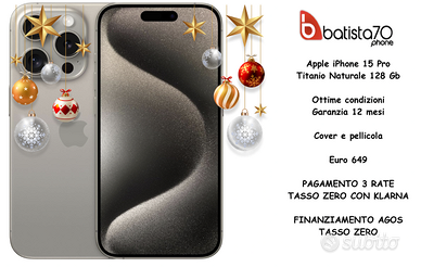 Apple iPhone 15 Pro Titanio Naturale 128 gb