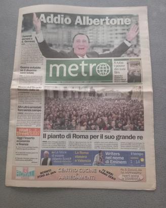 Metro 26 FEBBRAIO 2003 MORTE ALBERTO SORDI