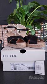 Sandalo donna Geox N° 39 nero zeppa corda