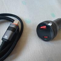 Caricabatterie auto rapido VOOC Oppo OnePlus +cavo