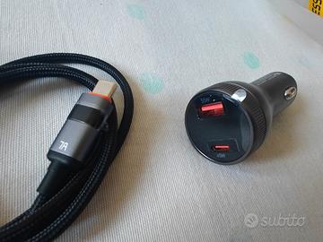 Caricabatterie auto rapido VOOC Oppo OnePlus +cavo