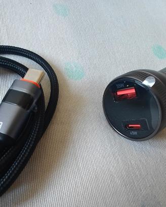 Caricabatterie auto rapido VOOC Oppo OnePlus +cavo