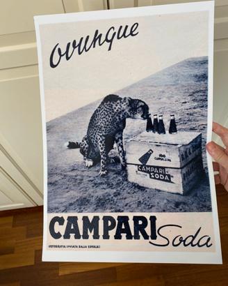 Poster stampa bitter Campari soda ghepardo