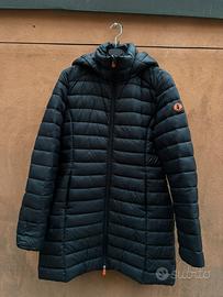 Piumino lungo nero Save The Duck modello Carol
