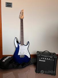 Chitarra elettrica Ibanez con amplificatore