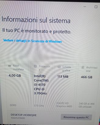 PC fisso Lenovo i3