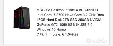 Pc gaming msi+monitor fullhd