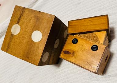 Dado gigante legno massello e dado sottobicchieri