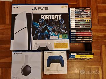 PS5 Slim + SSD 4TB + 18 giochi + cuffie Pulse 3D