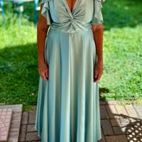 Abito cerimonia verde salvia