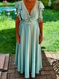 Abito cerimonia verde salvia