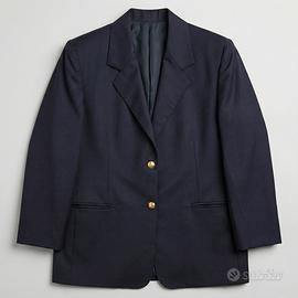 Blazer, vintage, blu navy, bottoni oro