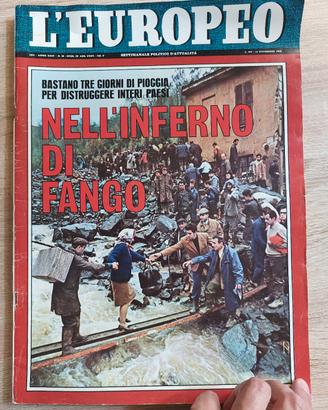 Rivista l'EUROPEO 14 Nov 1968 - Alluvione Biellese
