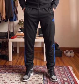 Pantaloni tuta sportivi Adidas neri e blu - tg S