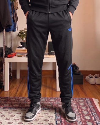 Pantaloni tuta sportivi Adidas neri e blu - tg S
