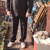 Abito completo uomo marrone gessato