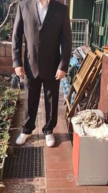 Abito completo uomo marrone gessato
