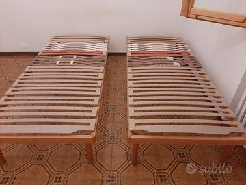 2 reti letto in legno 85 x 200 cm