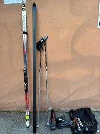 Sci da fondo + scarponi Salomon e bastoncini Swix