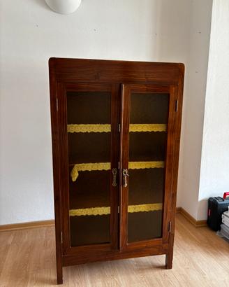 Credenza Armadio vetri d’epoca legno massello