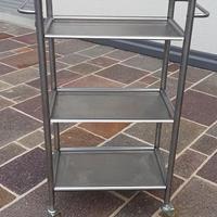 Carrello carrellino acciaio satinato con ruote