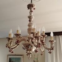 Lampadario in ceramica a 6 bracci