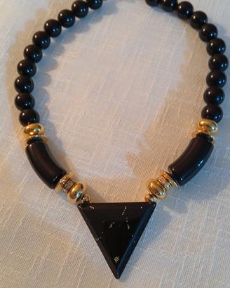Collana Vintage Anni 80/90 Pendente Triangolare 