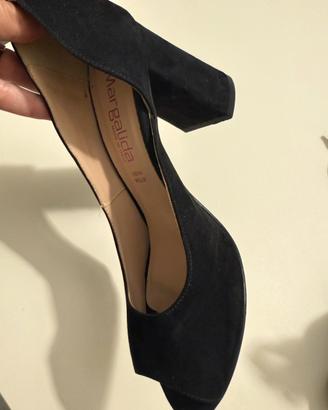 scarpa 37 sofisticata donna; pelle, spuntata, nera