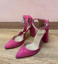 Scarpe con tacco a punta fucsia 38