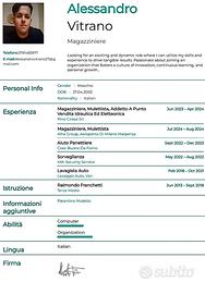 Magazziniere, repartista ,Addetto vendita è logist