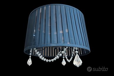 lampada da soffitto nero con pendenti cristallo