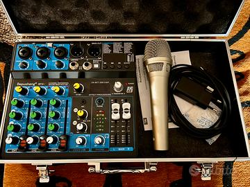 Mixer 6 canali e microfono a condensatore