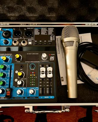 Mixer 6 canali e microfono a condensatore